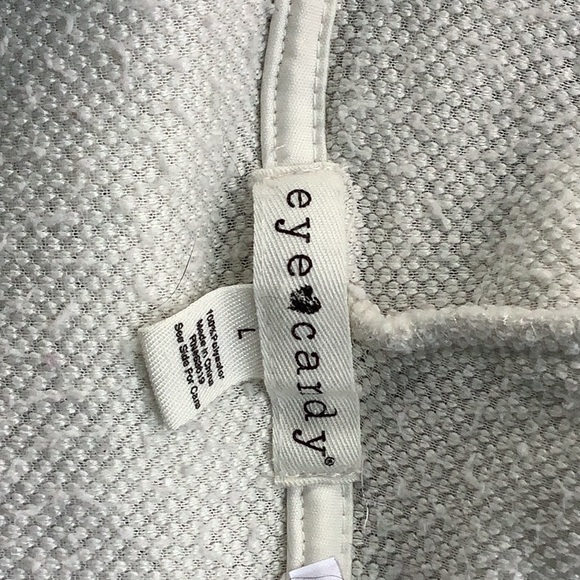 Off white fluffy open hooded sweater - Picture 3 of 4